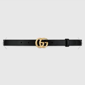 GUCCI75 thin leather double G belt